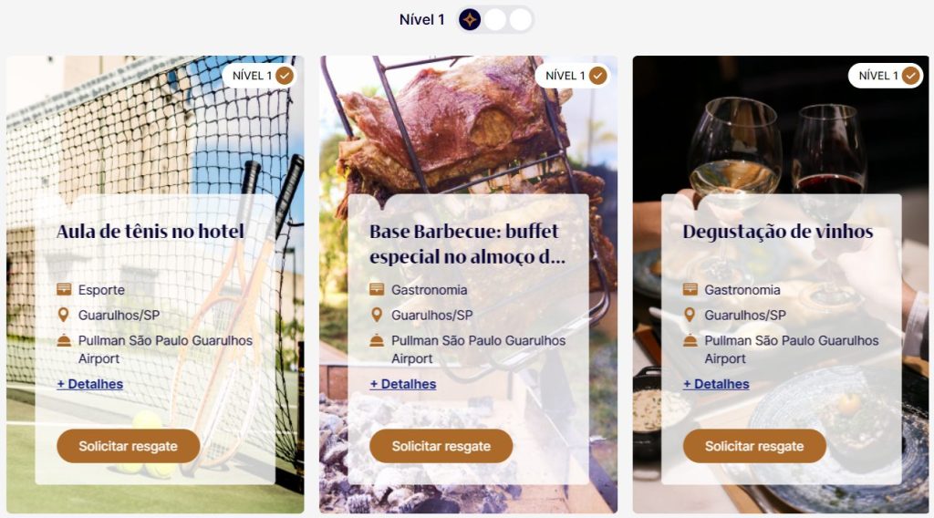 Experiências do nível 1