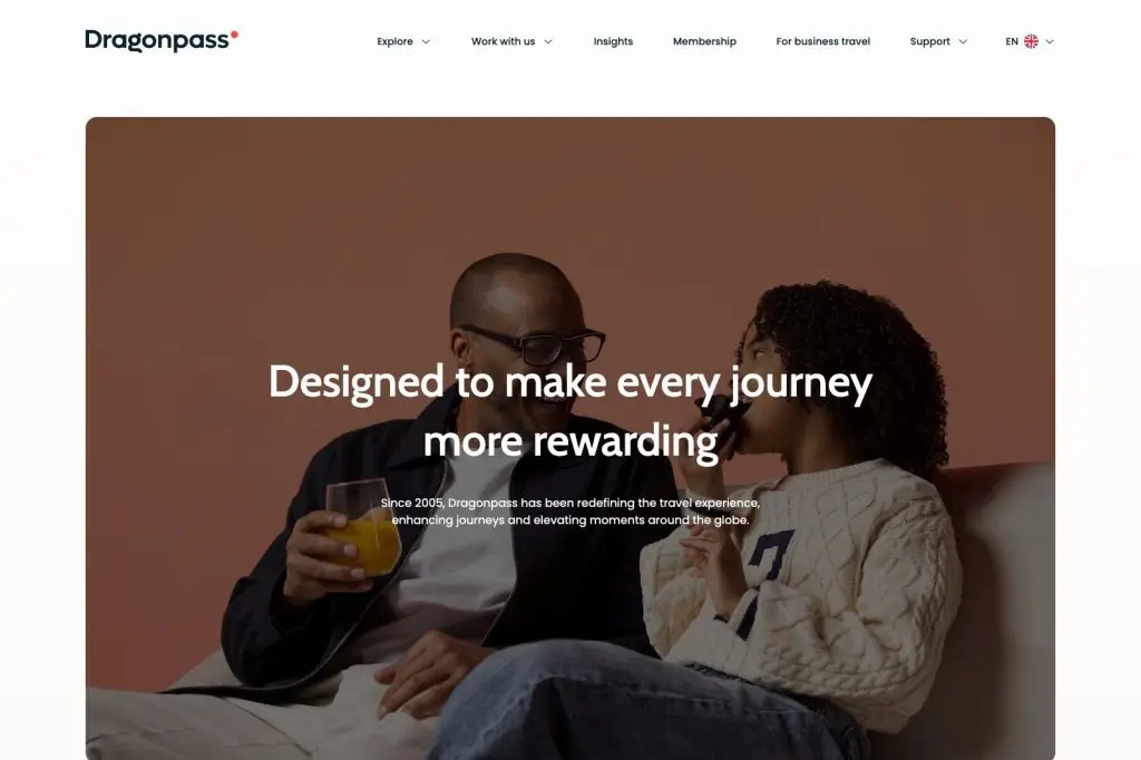 Página institucional da Dragonpass, a empresa que opera o Visa Airport Companion