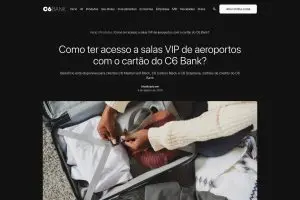 Página do C6 Bank sobre como ter acesso a salas VIP com os cartões C6 Mastercard Black, Carbon e Graphene, atualizada em 3 de agosto de 2026